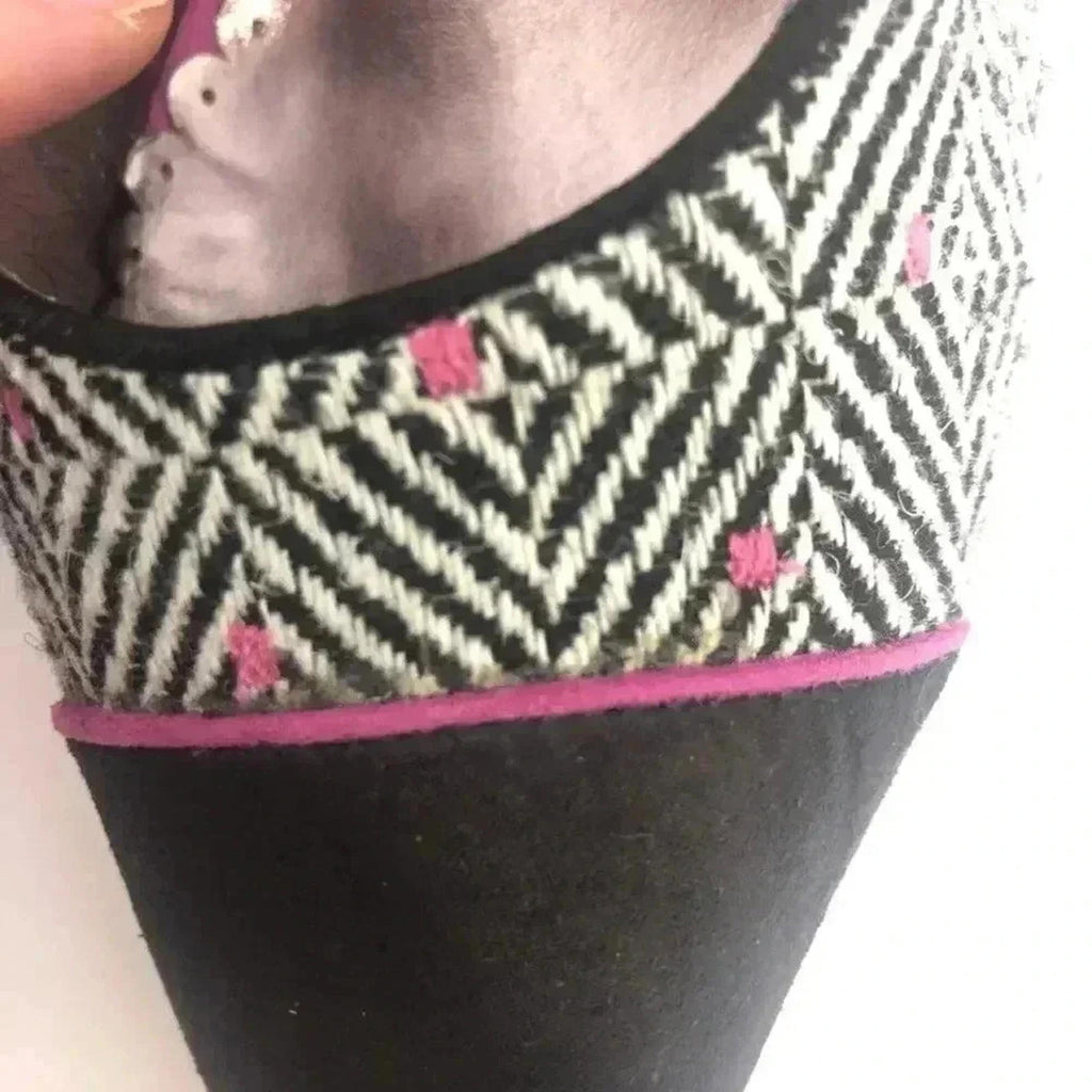 Lulu Townsend Tweed Black White Pink Patterned Stilettos Pumps Heels Size 7.5