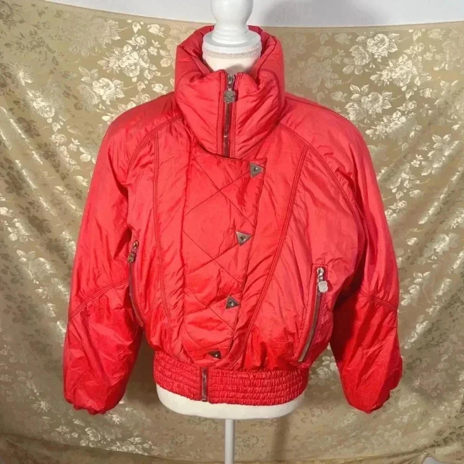 Vintage Kaelin Bright Orange Ski Jacket Size 8