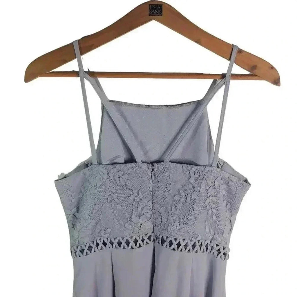 Soieblu Periwinkle Blue Purple Mini Dress Lace Detailing Women's Size M