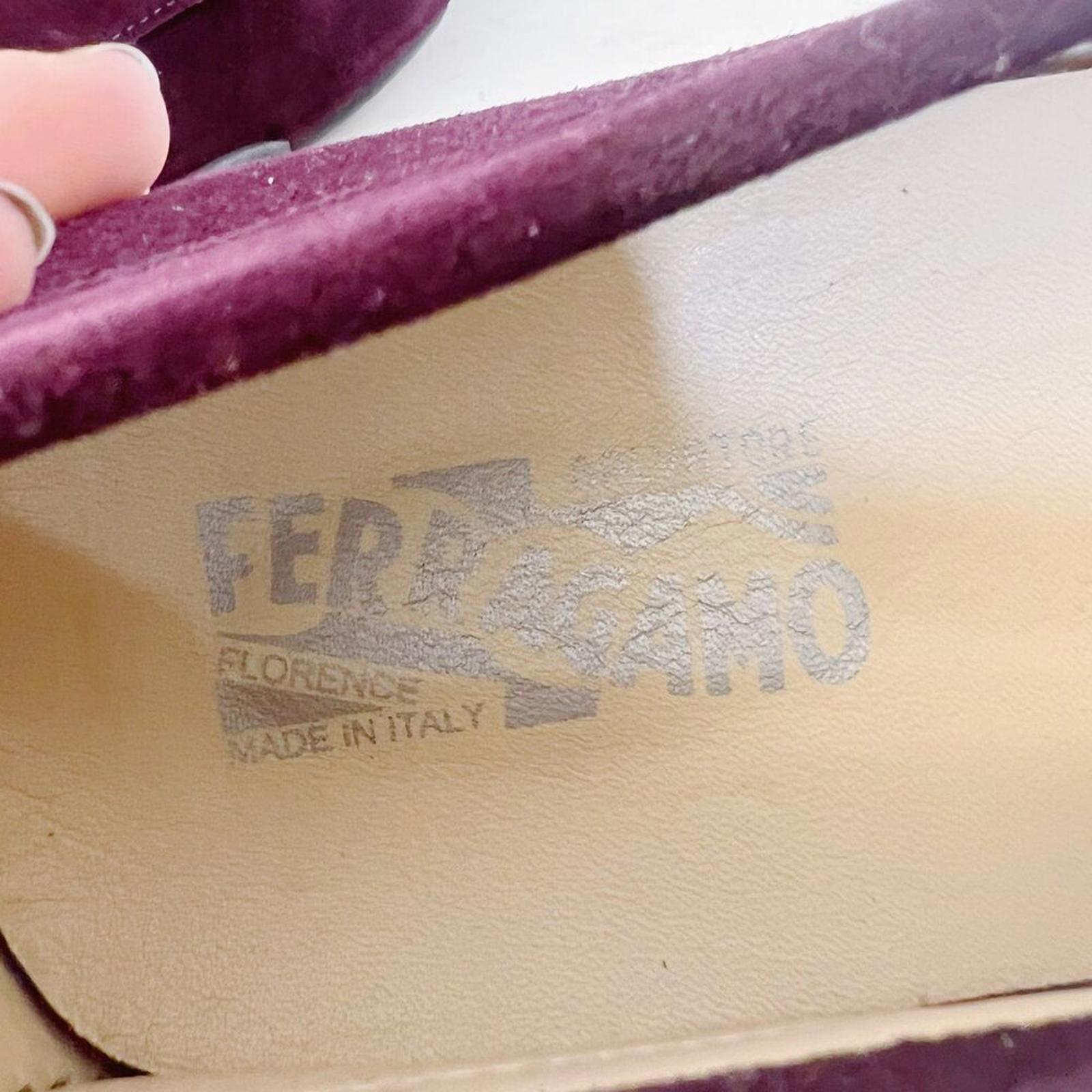 Salvatore Ferragamo Men's Gancini Suede Bit Loafers Purple Plum Men's Size 9.5