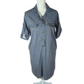 Vintage Geometric Print Button Up Dress With Collar Women's Size 10 US