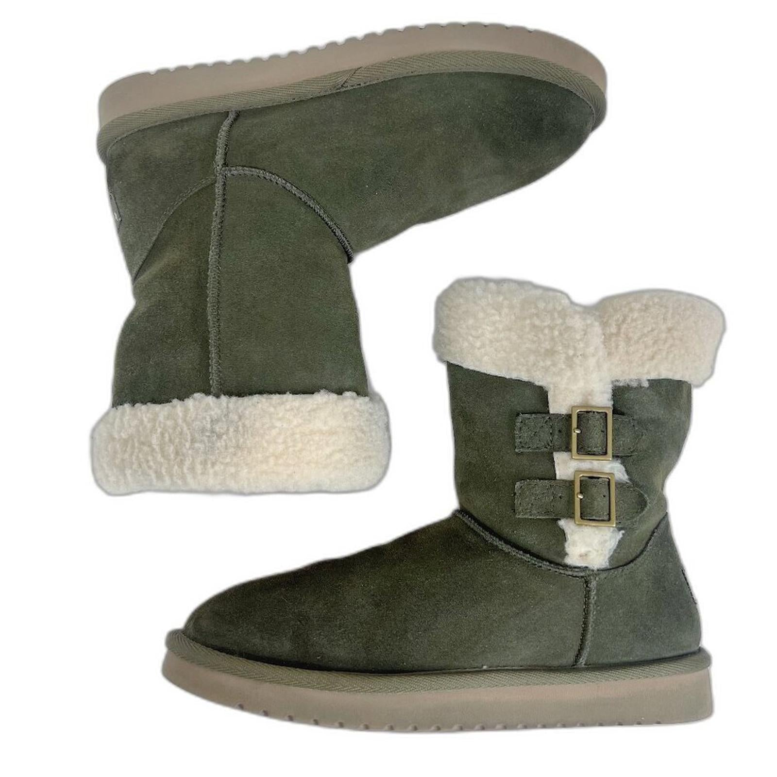 Koolaburra by Ugg Sulana Short Shearling Boot in Olive Green Size 8