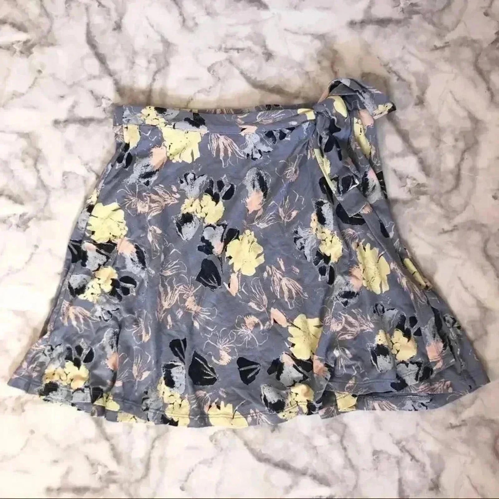 Abound Periwinkle Floral Wrap Skirt Circle Skirt Women's Size XS