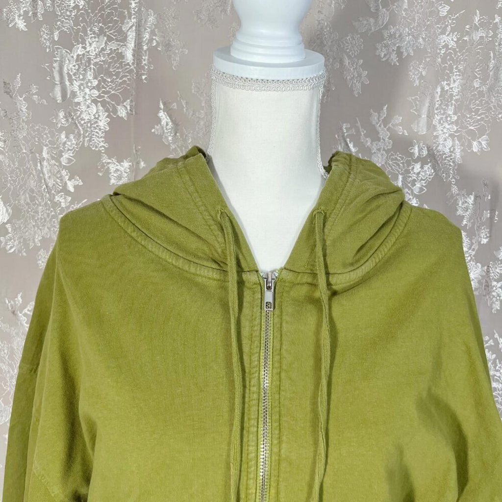 BDG Olive Green Zip Up Heavy Duty Hoodie Waffle Thermal Insulated Size L