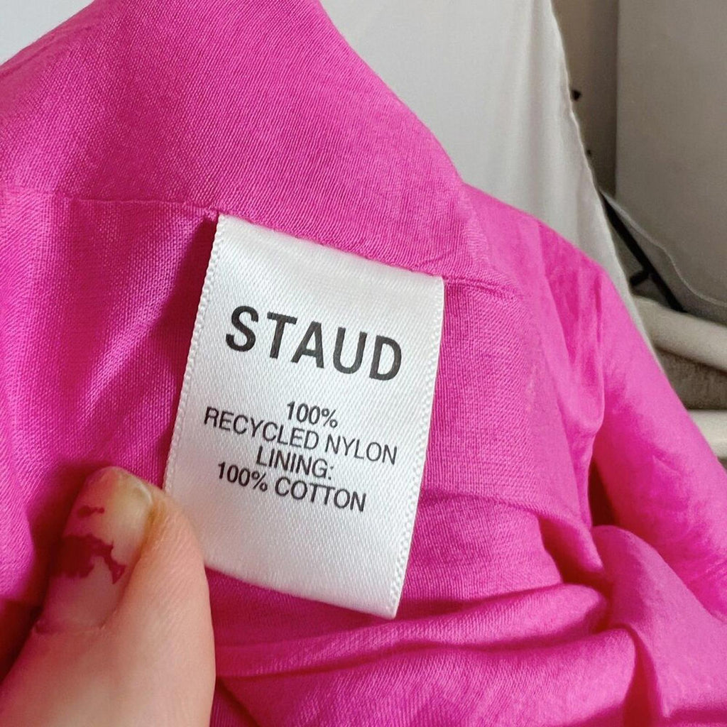 Staud Calypso Cutout Maxi Dress O Ring Neon Pink Summer Dress Size S