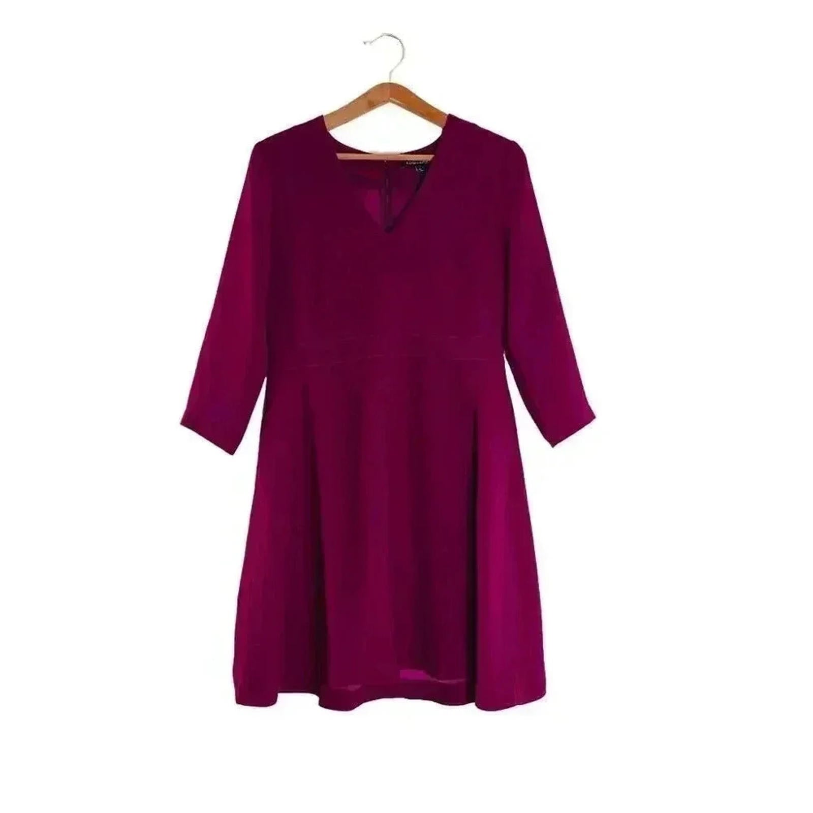 NWOT Banana Republic Maroon Burgundy Long Sleeved  Dress Women's Size 6