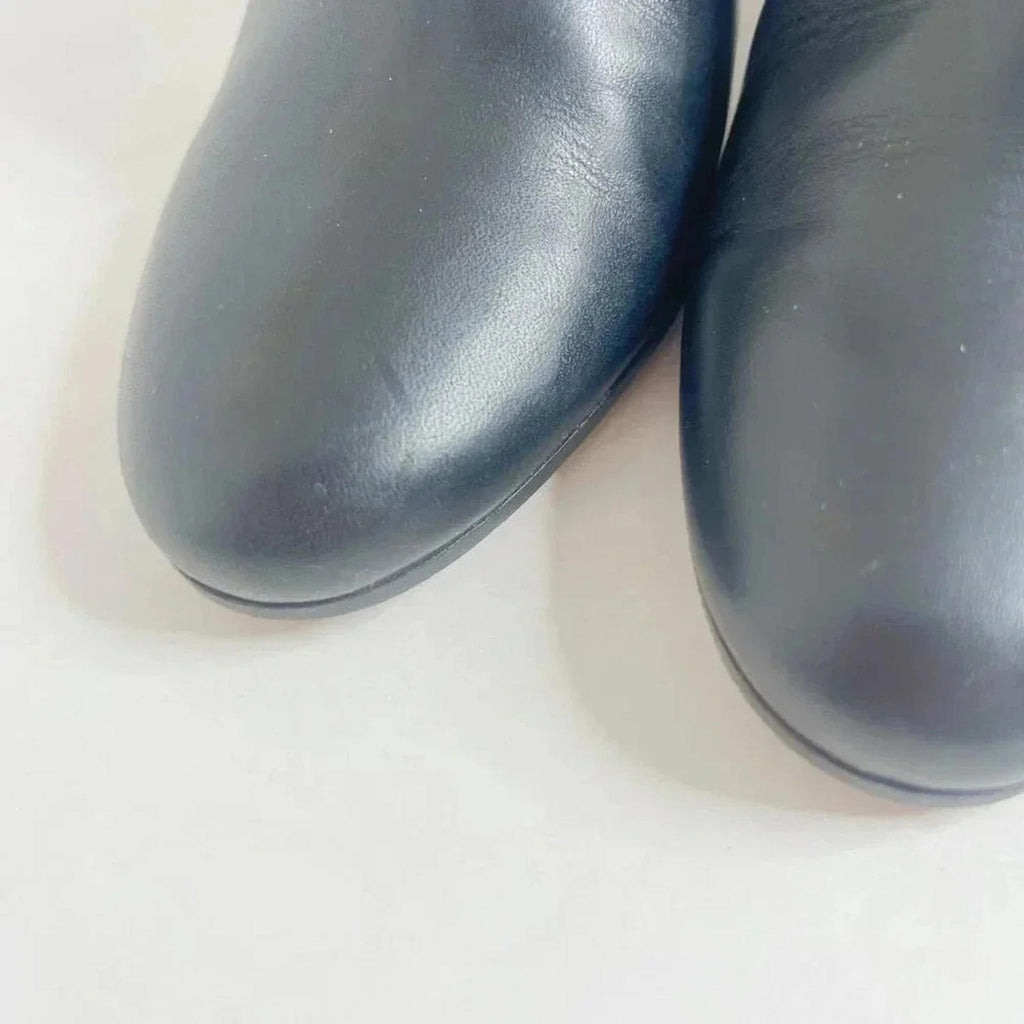 Maison Martin Margiela Paris Black Leather Heeled Booties Size 37 38WU0239