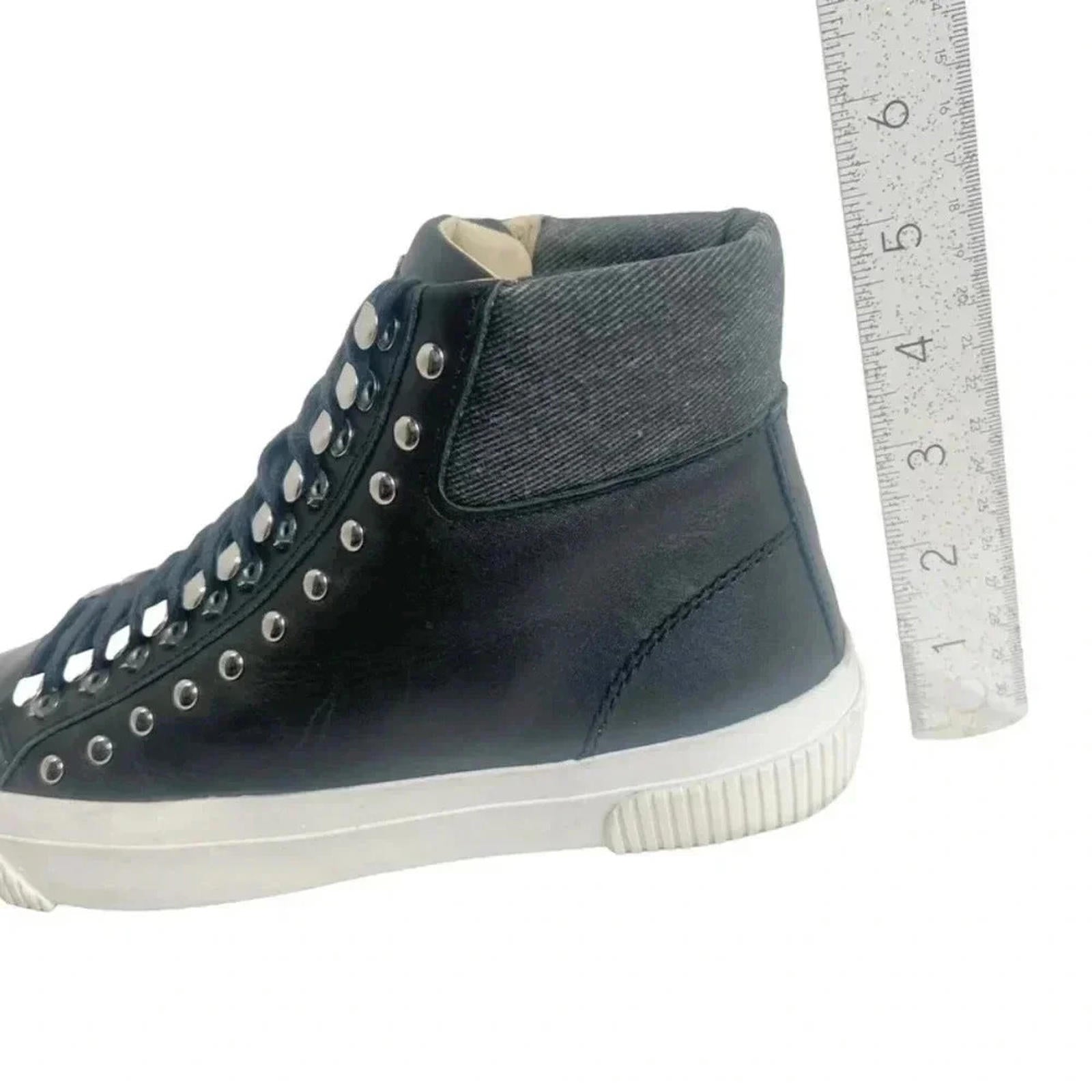 Diesel S-Mustave Womens Black Leather High Top Lace Up Sneaker Size 7.5