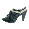Able Grey Faux Snakeskin Heeled Mule Women's Size 8