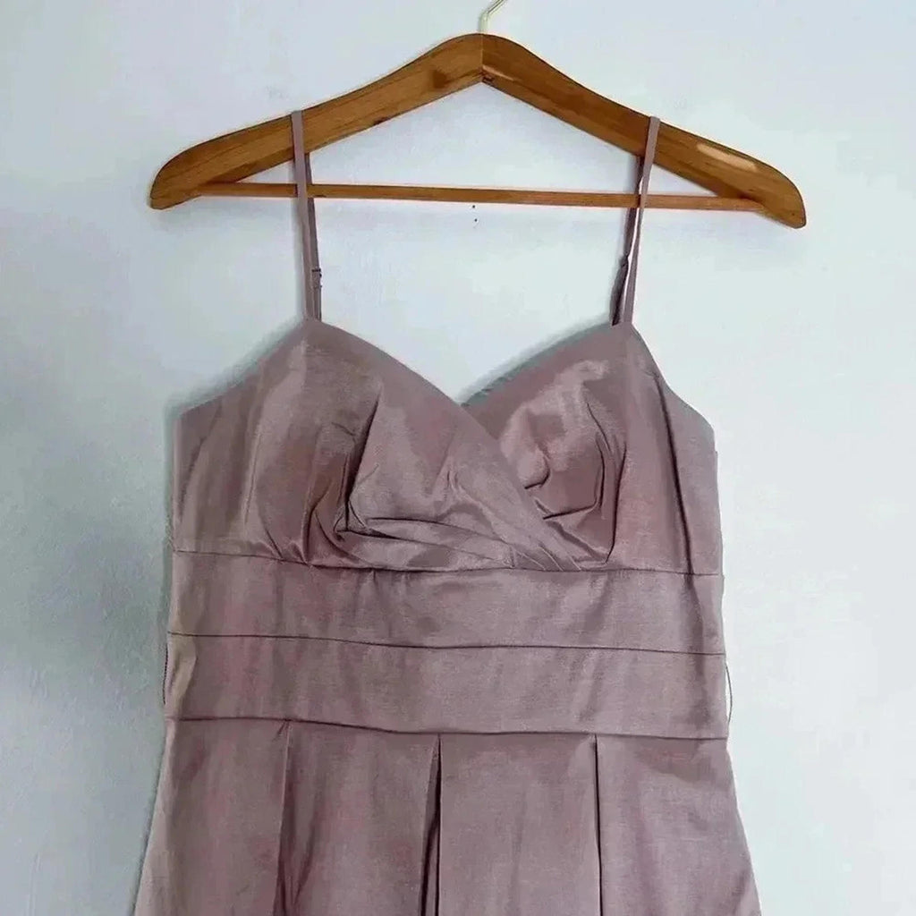 Vintage Oleg Cassini Dusty Rose Pleated Tea Dress Embroidered Women's Size 6