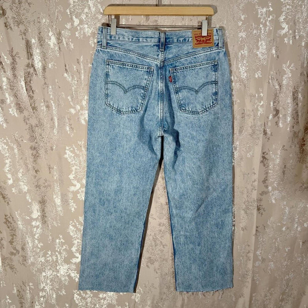 Levi's Low Pro Straight Leg Jeans Acid Wash Denim Women's Size 29