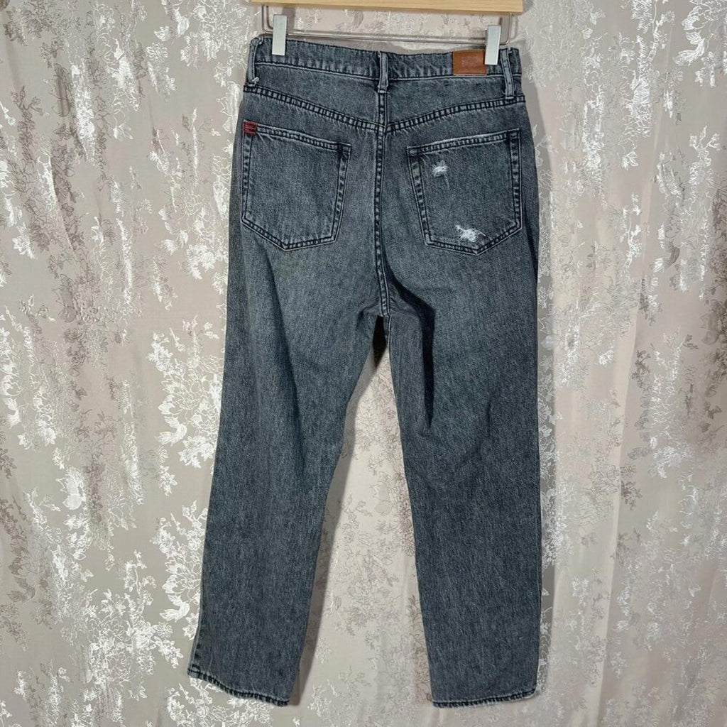BDG Slim Straight Black Distressed Jeans Mom Jeans Women's Size 28 Grunge Punk