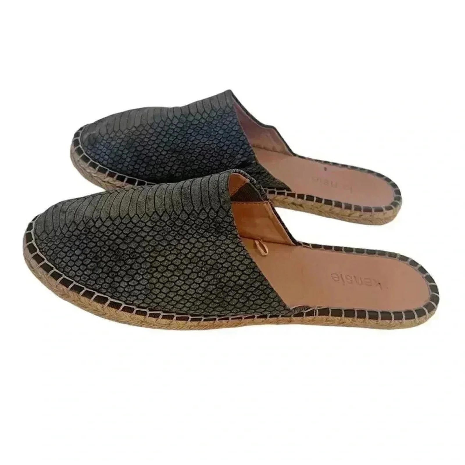Kensie Hensley Snake Print Snakeskin Mules Slip Ons Flats Women's Size 10