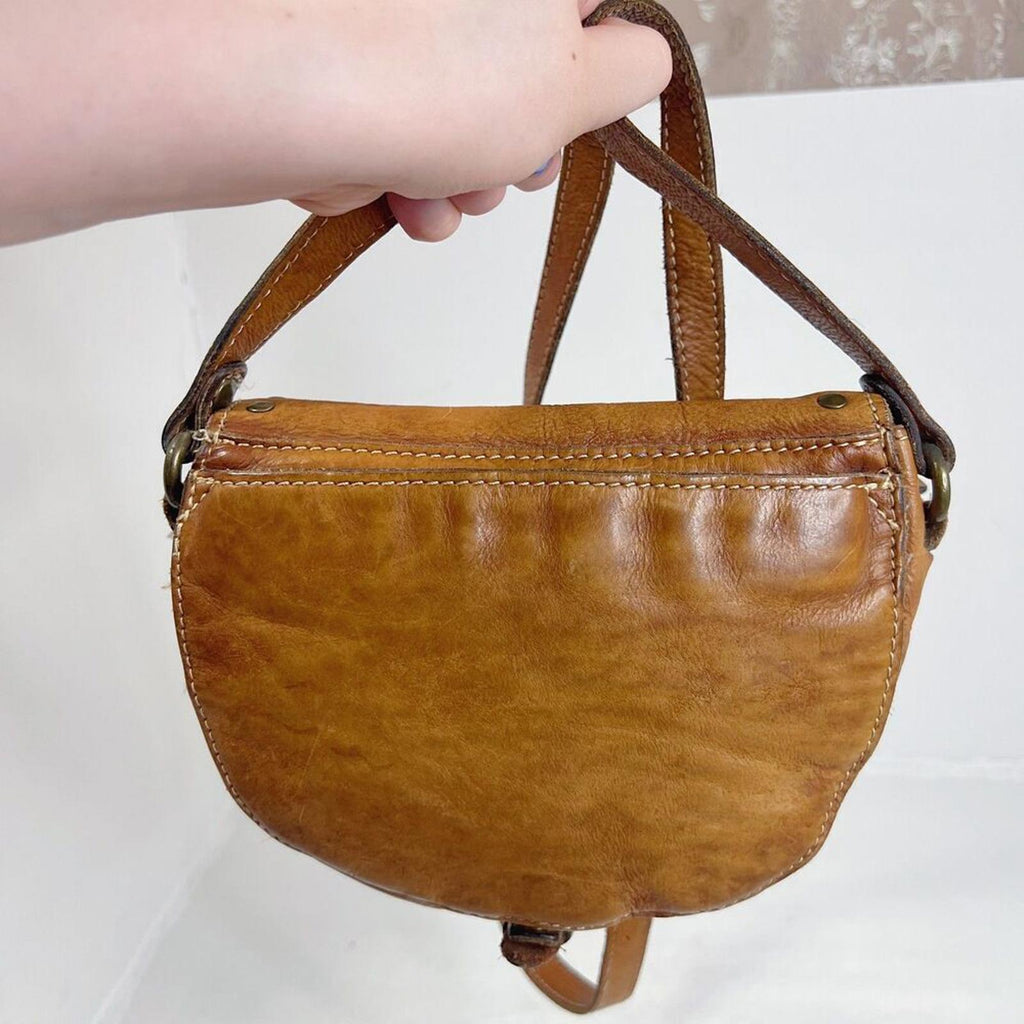 Patricia Nash Brown Leather Studded Crossbody Bag Boho Western Purse