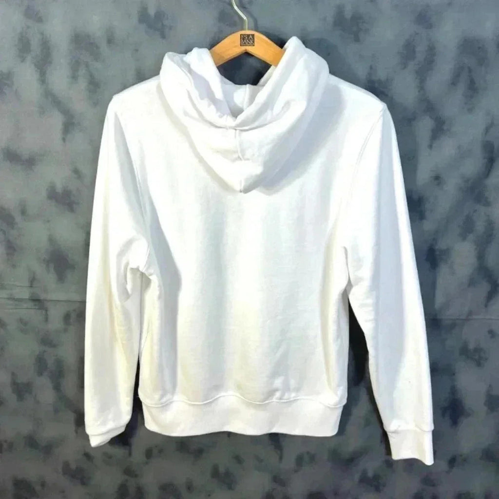 wesc White Thank You Fleece Lined Hoodie Roses Men's Size M