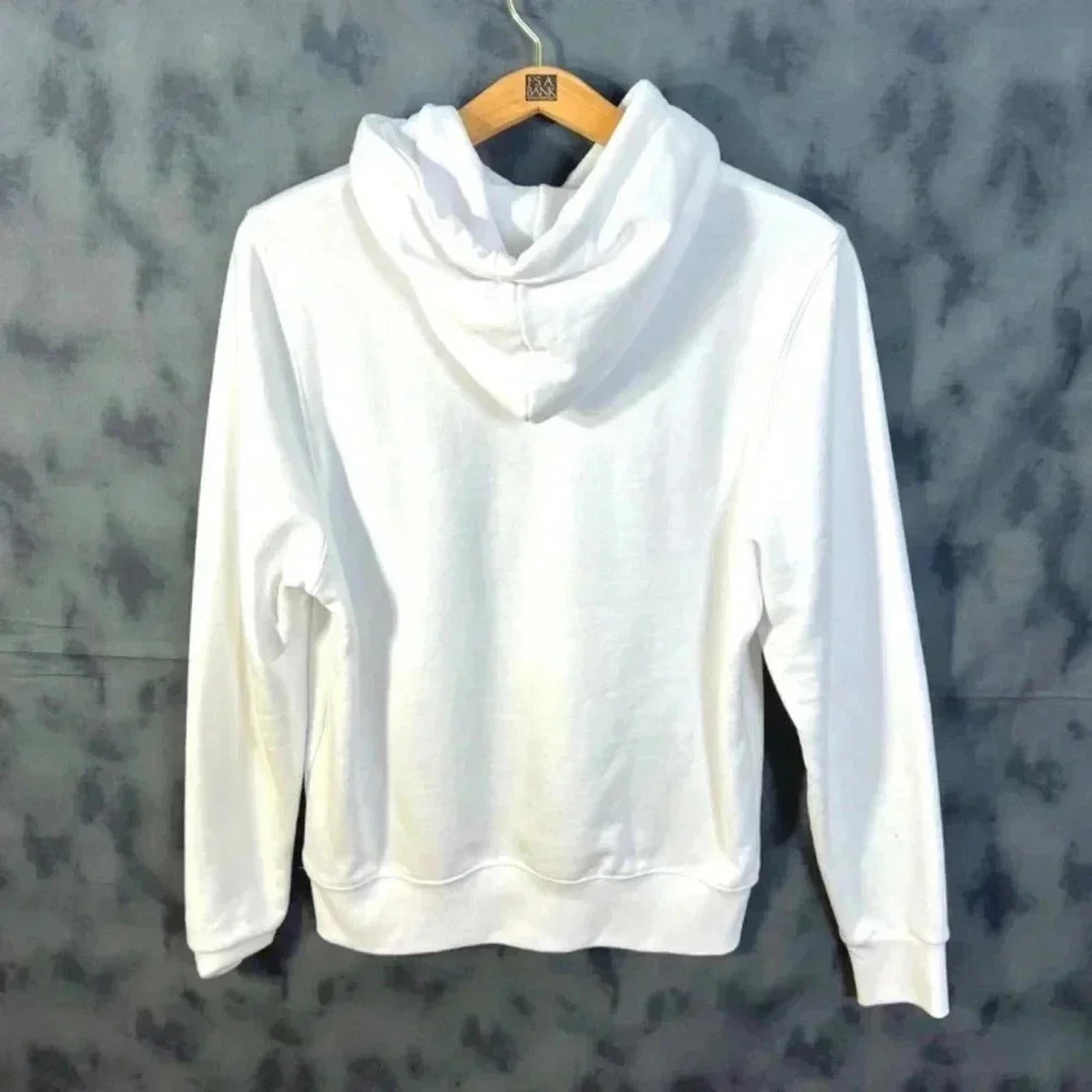 wesc White Thank You Fleece Lined Hoodie Roses Men's Size M