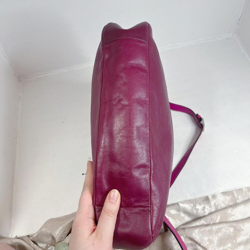 Coach Park Quilted Color Block Hobo Bag Maroon Pink Navy Blue Leather Bag