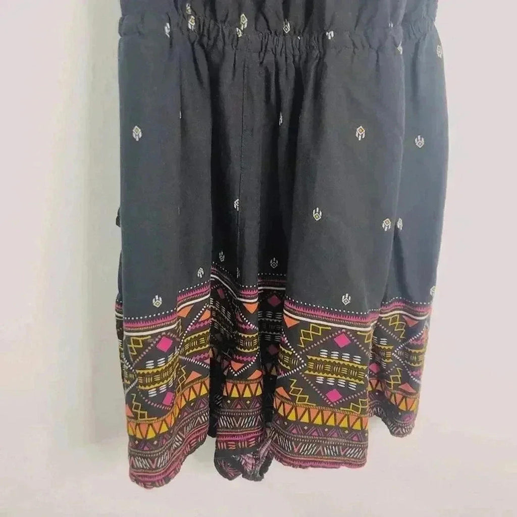 H&M X Coachella Boho Romper Boho Desert Black White Geometric Women's Size 10