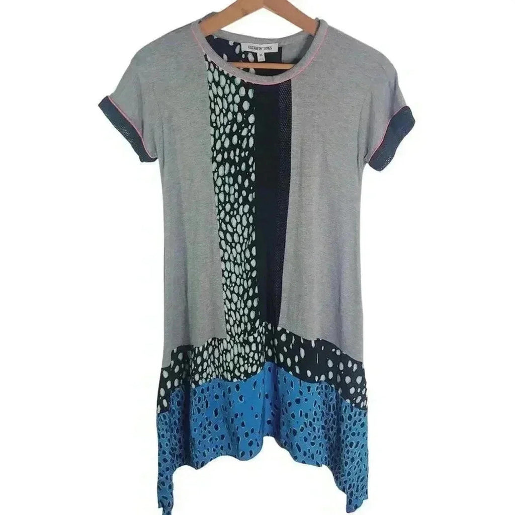 Elizabeth and James Blocked Patterned T Shirt Dress Women's Size XS