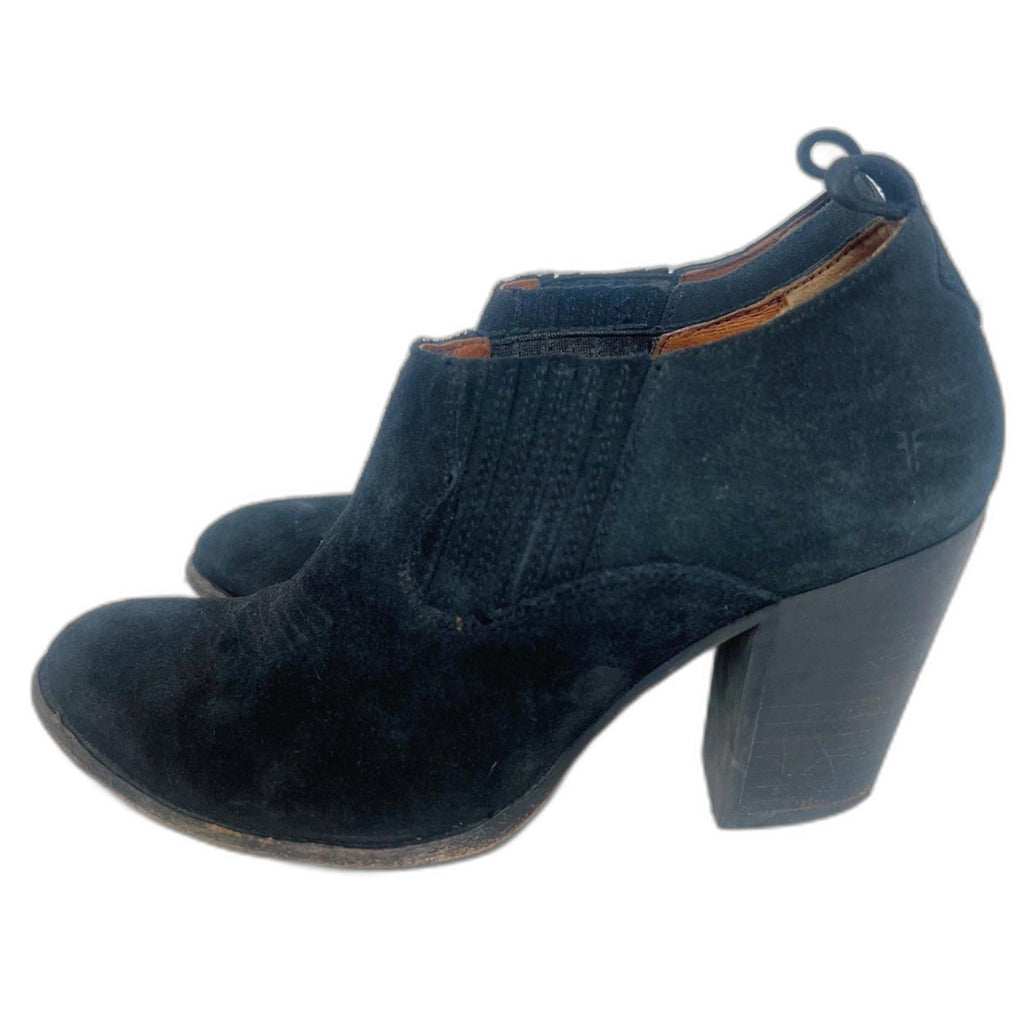 Frye Ilana Shootie Black Suede Bootie Ankle Boot Western Boho Size 10
