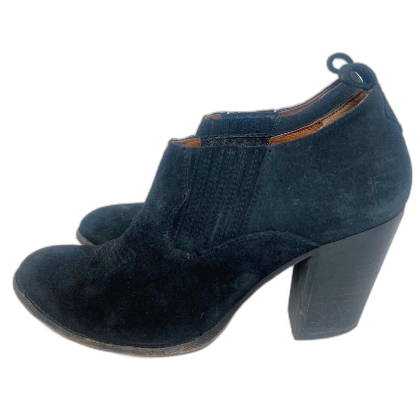 Frye Ilana Shootie Black Suede Bootie Ankle Boot Western Boho Size 10