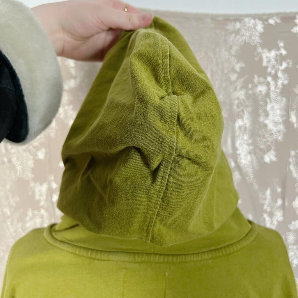 BDG Olive Green Zip Up Heavy Duty Hoodie Waffle Thermal Insulated Size L