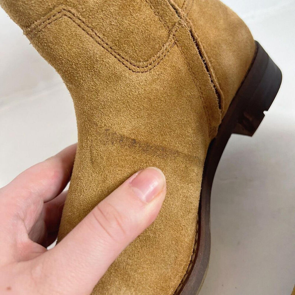 Franco Sarto Malina Tan Suede Ankle Boots Light Brown Booties Women's Size 7