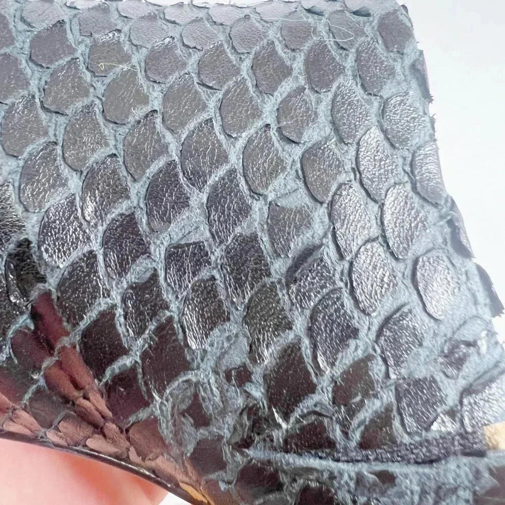 Able Grey Faux Snakeskin Heeled Mule Women's Size 8