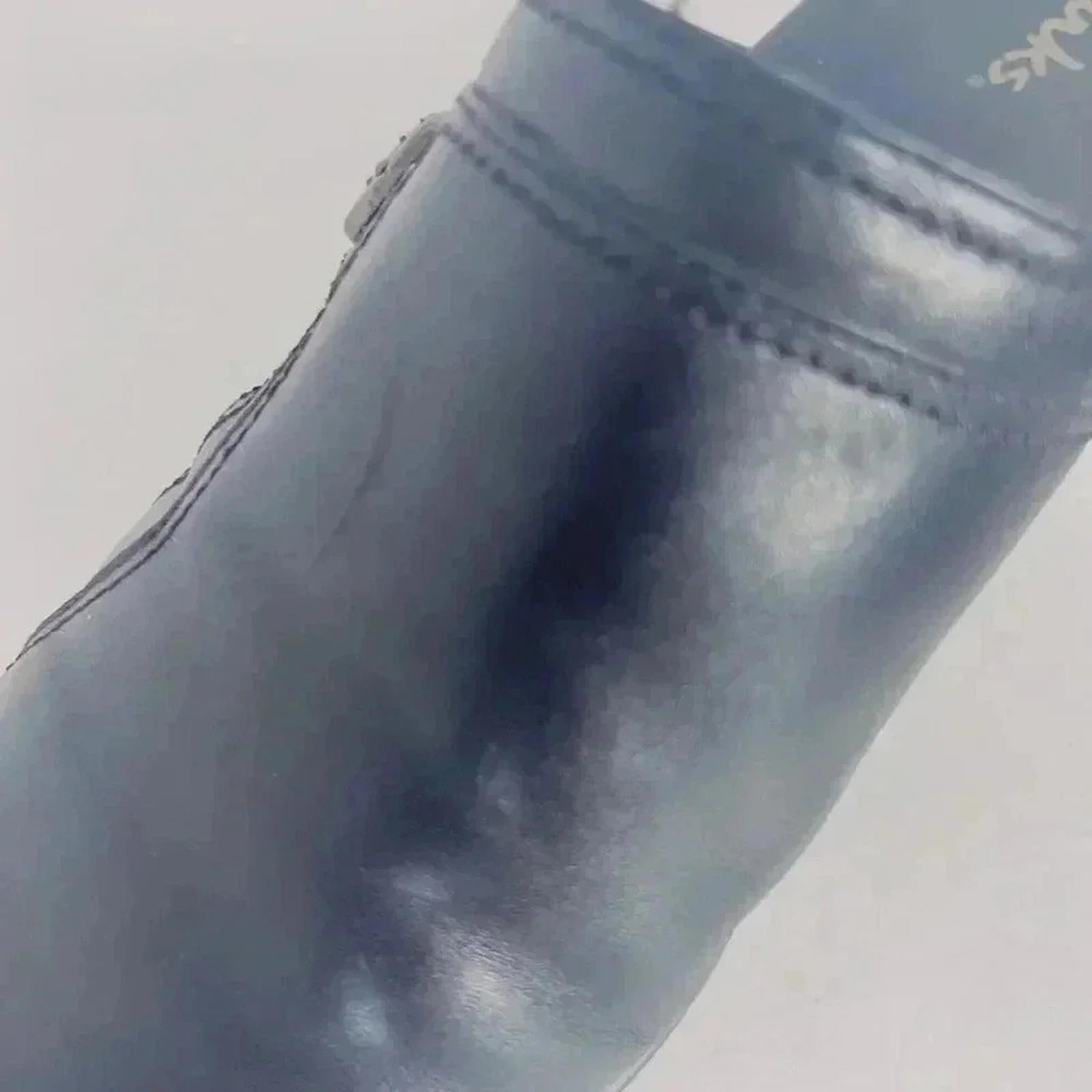 Clarks Black Leather Heeled Mules Clogs Silver Buckle Women's Size 9