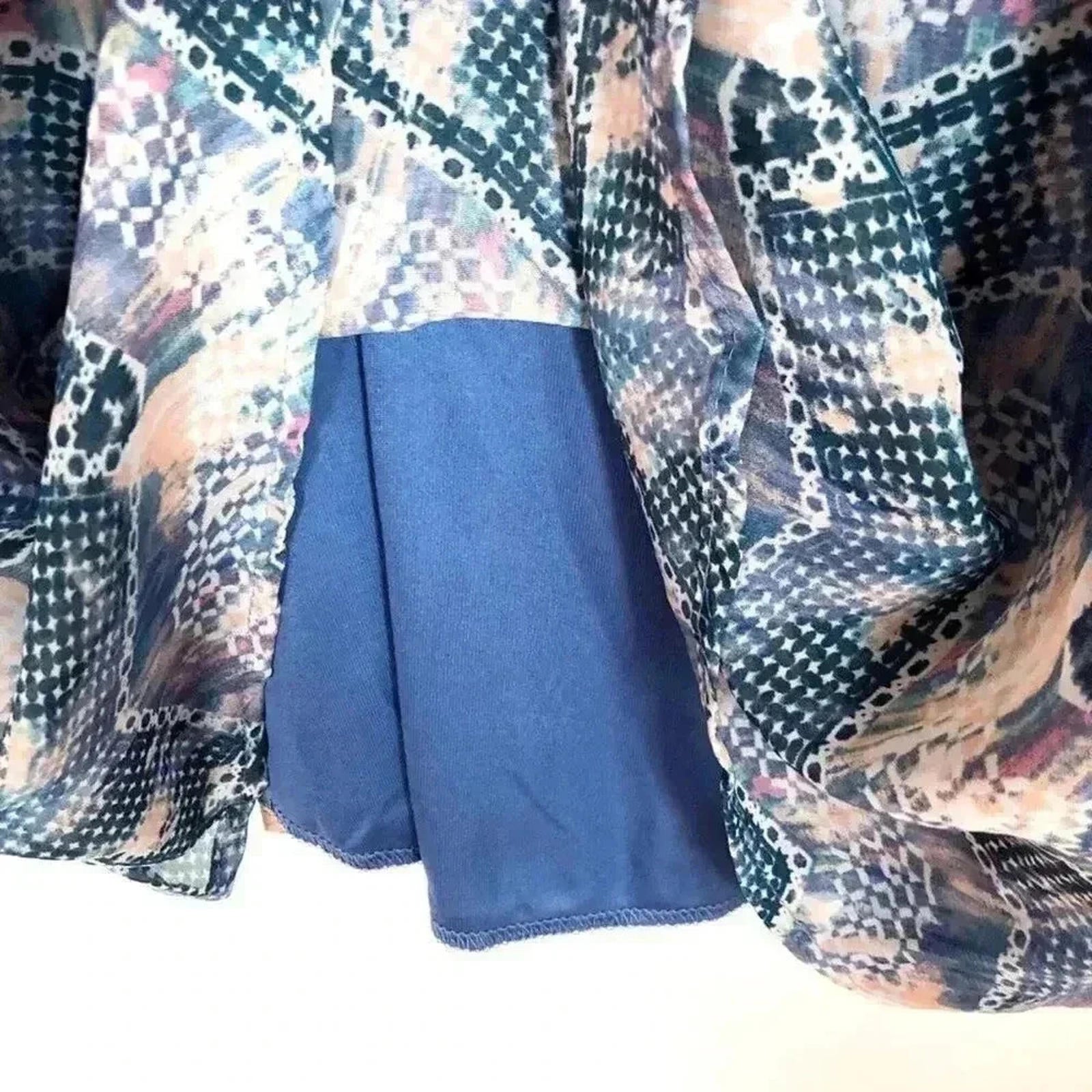 Bebop Purple Patterned Chiffon Dress Women's Size M