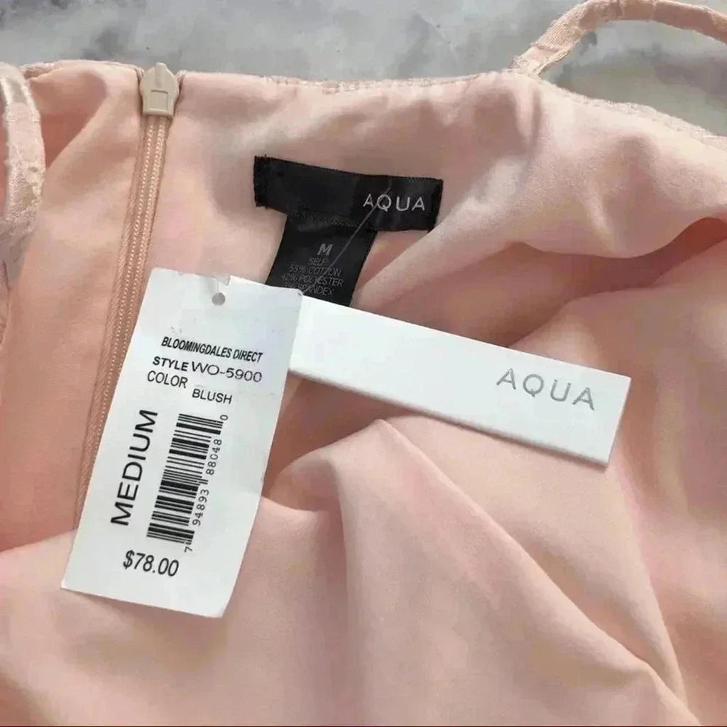 NWT Aqua Rose Gold A Line Dress Balletcore Coquette Women's Size M
