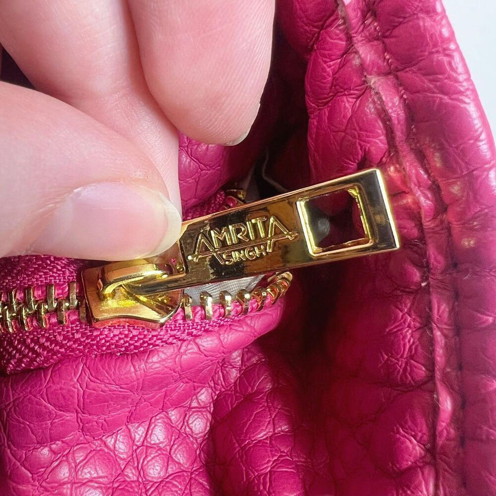 Amrita Singh Alaya Women's Berry Handbag Hot Pink Quilted Faux Leather Purse