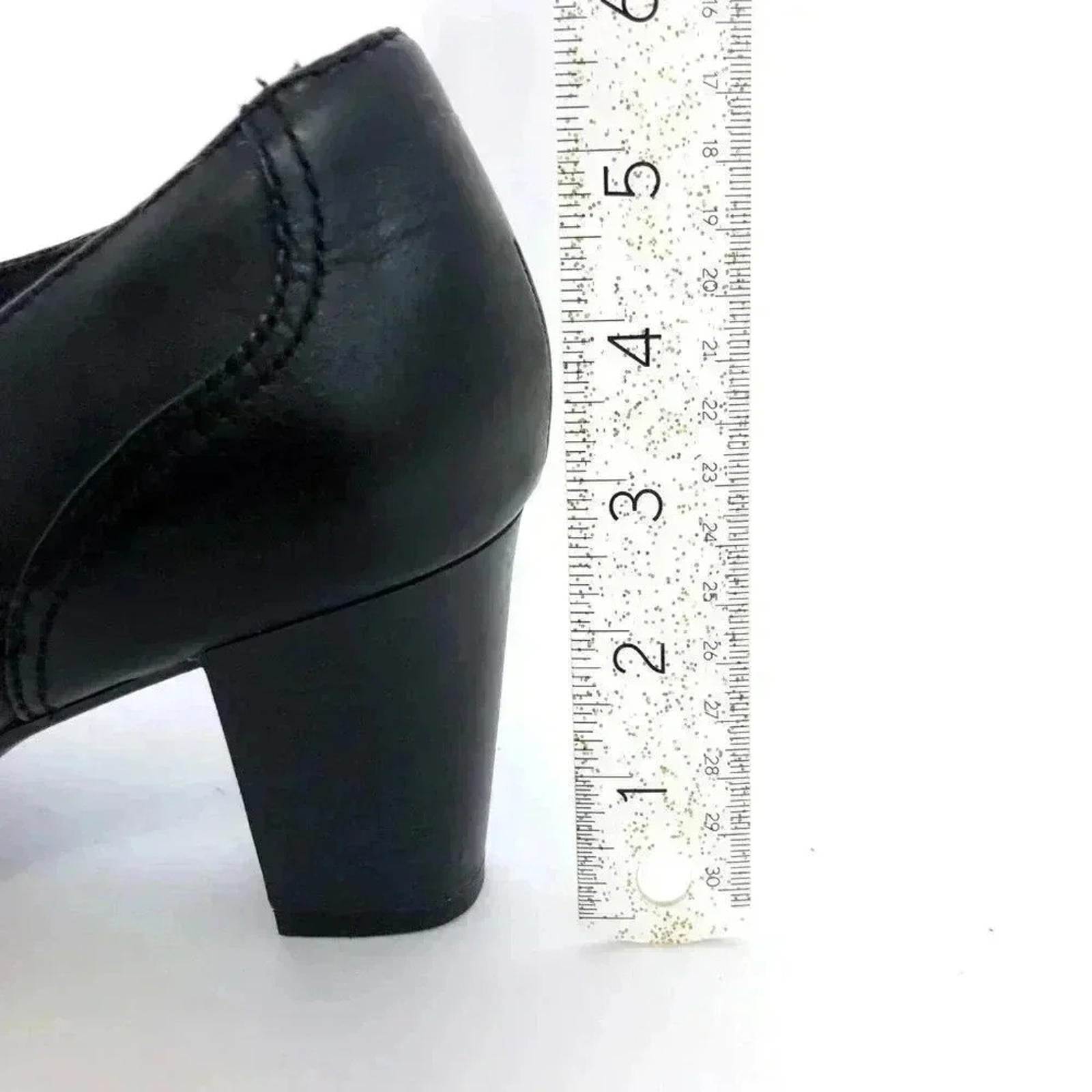Clarks Black Leather Heeled Mule With Buckle Women's Size 10 Heels