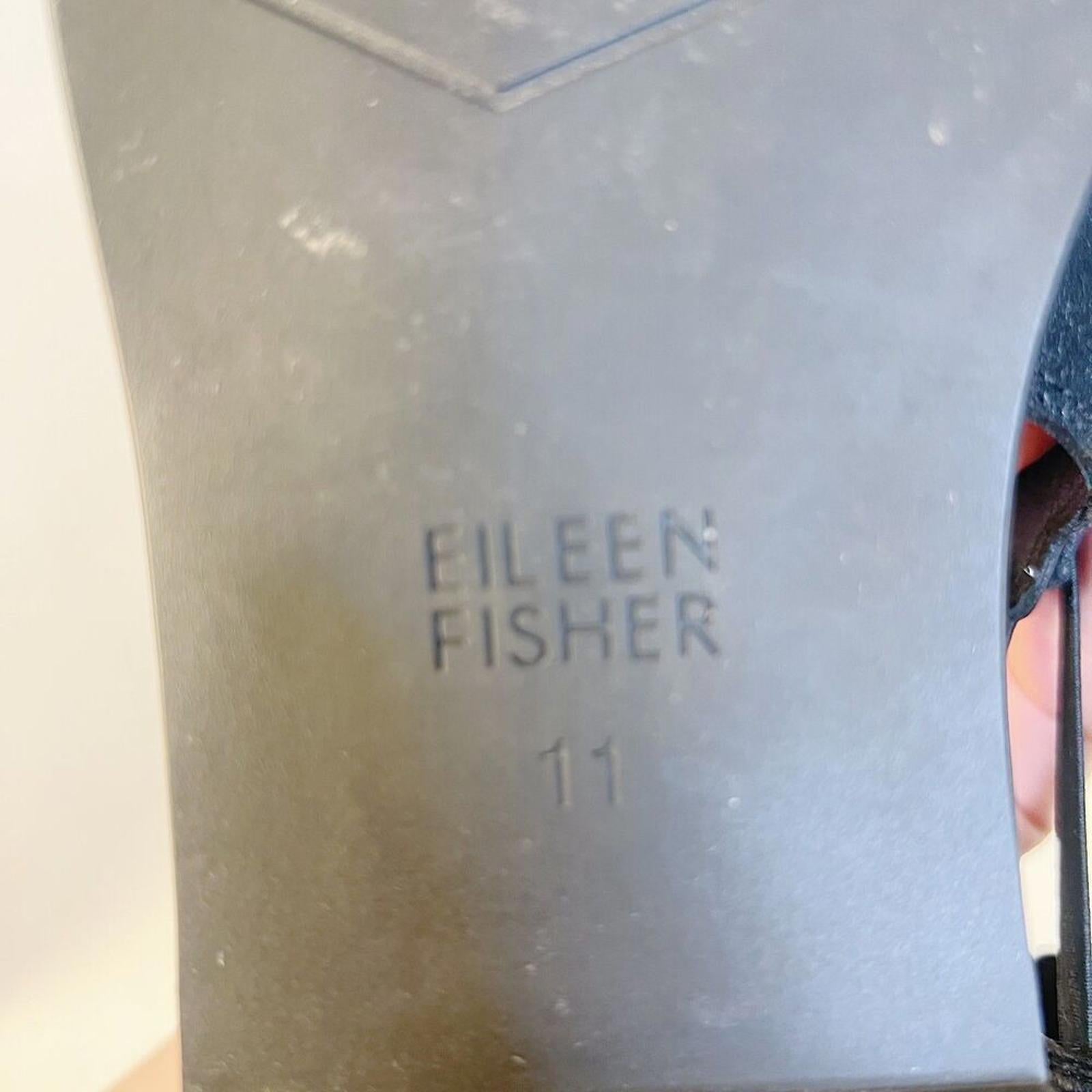 Eileen Fisher Black Leather D' Orsay Sandal Flats Women's Size 11