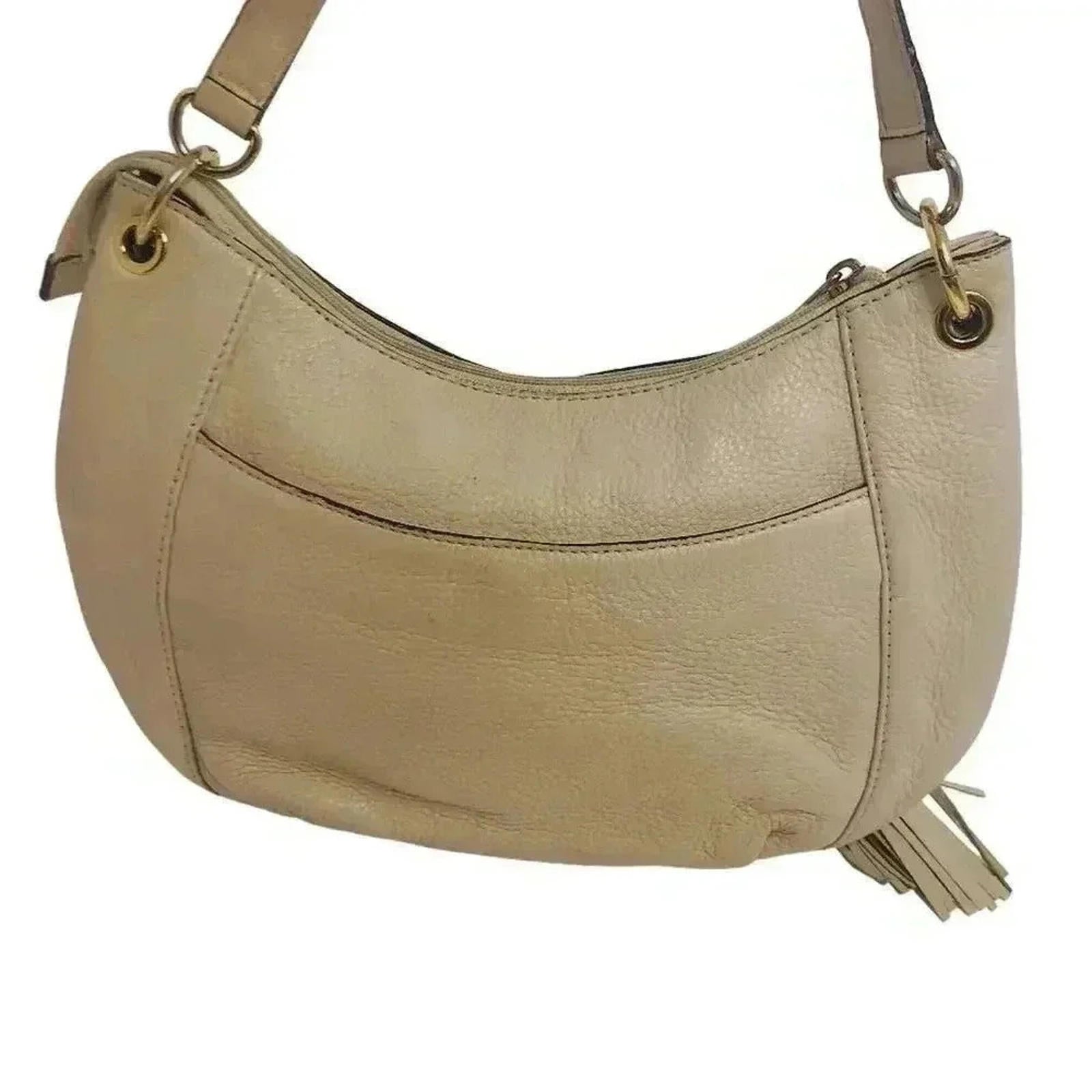 Michael Kors Crescent Shaped Cream Handbag