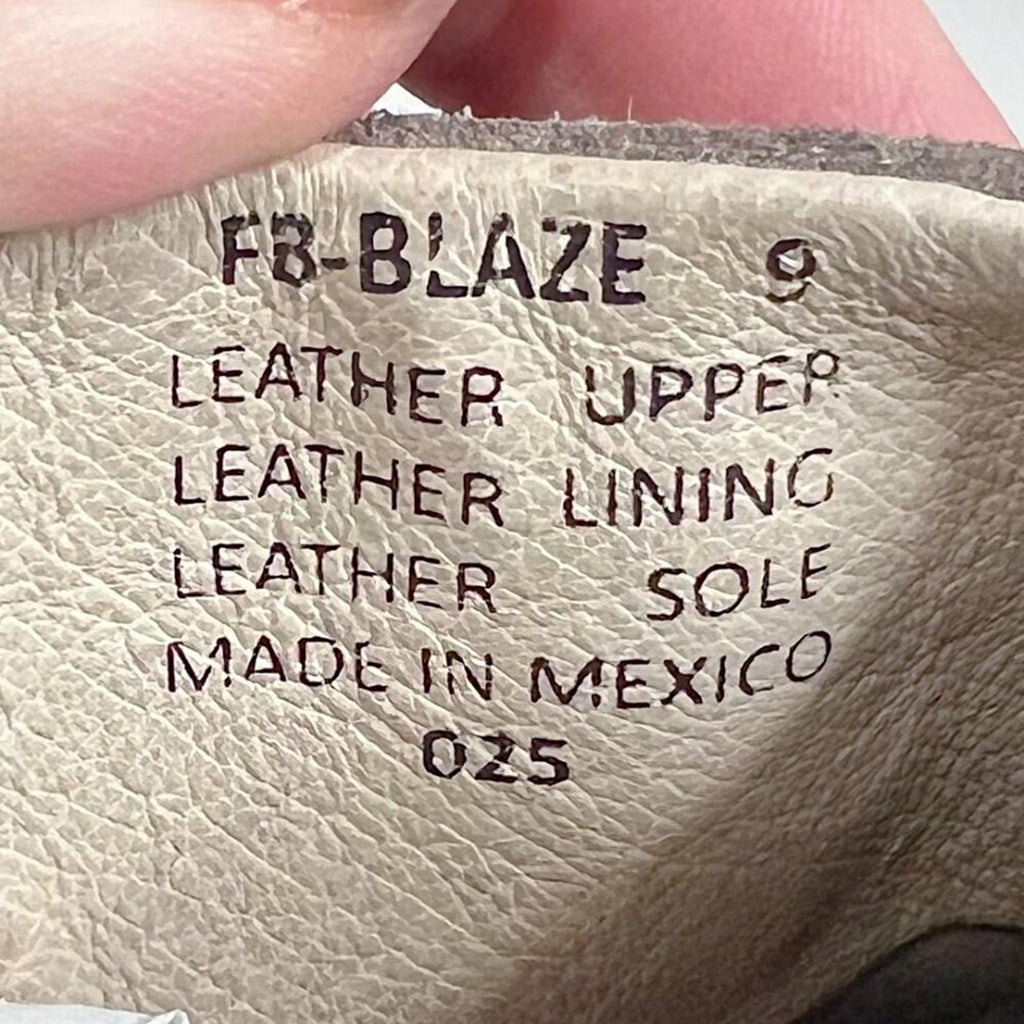 Freebird Blaze Brown Leather Booties Black Buckle Heeled Ankle Boot Size 9