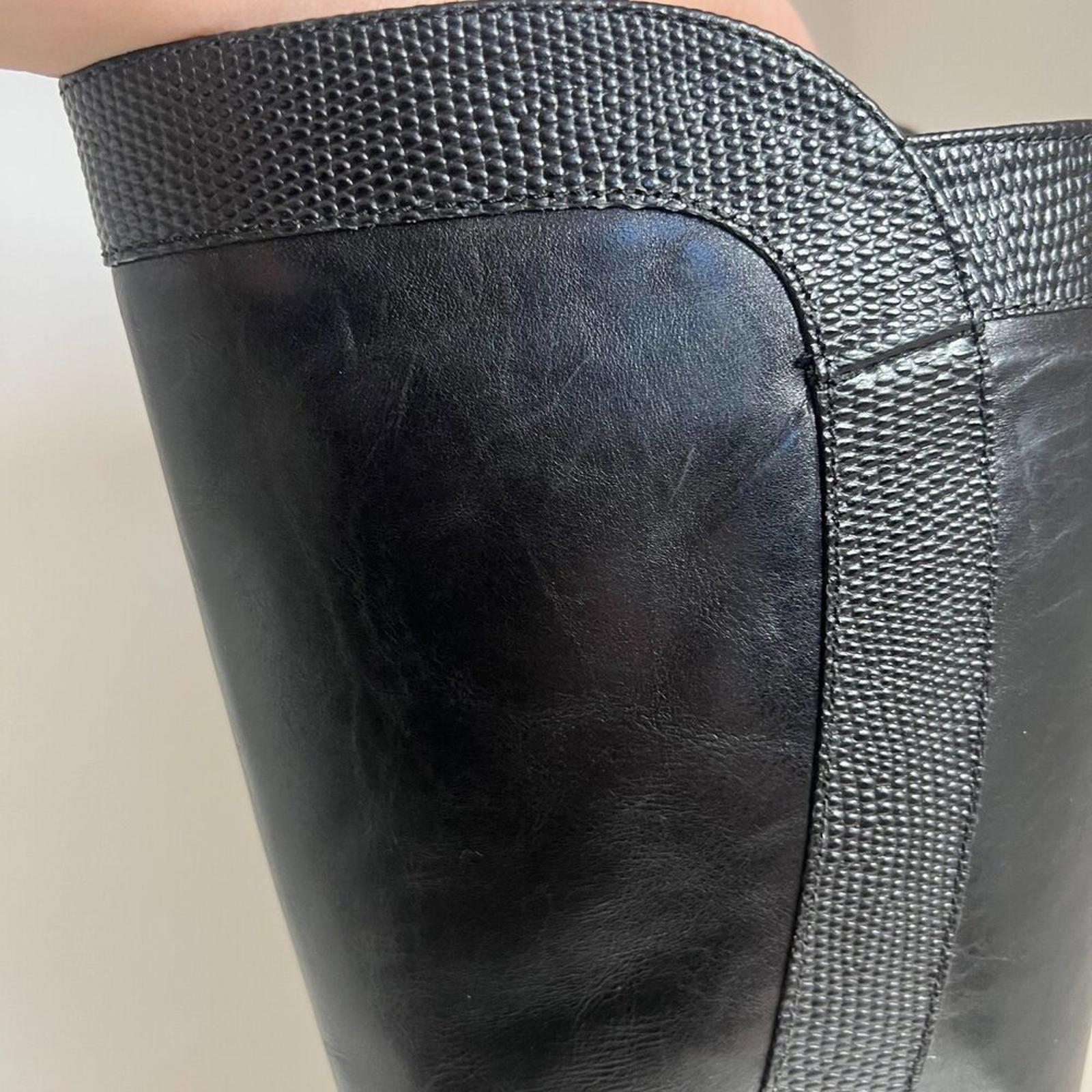 AGL Attilio Giusti Leombruni Black Leather Knee High Riding Boots Size 8.5
