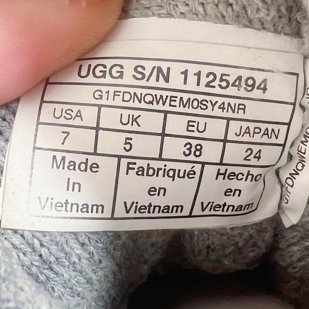 UGG Australia Shaina Boots Grey Charcoal Knit Tall Boots Foldover Size 7