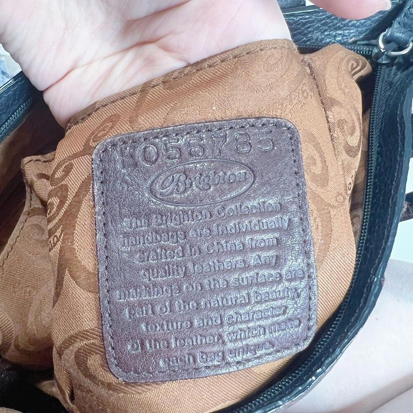 Brighton Brown and Black Leather Patchwork Striped Shoulder Bag Purse