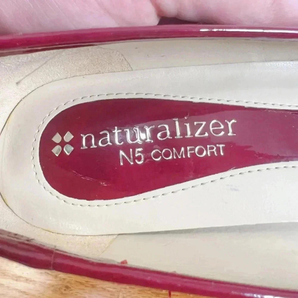 Naturalizer Brazen Red Quilted Patent Leather Heels Pumps Women's Size 5.5