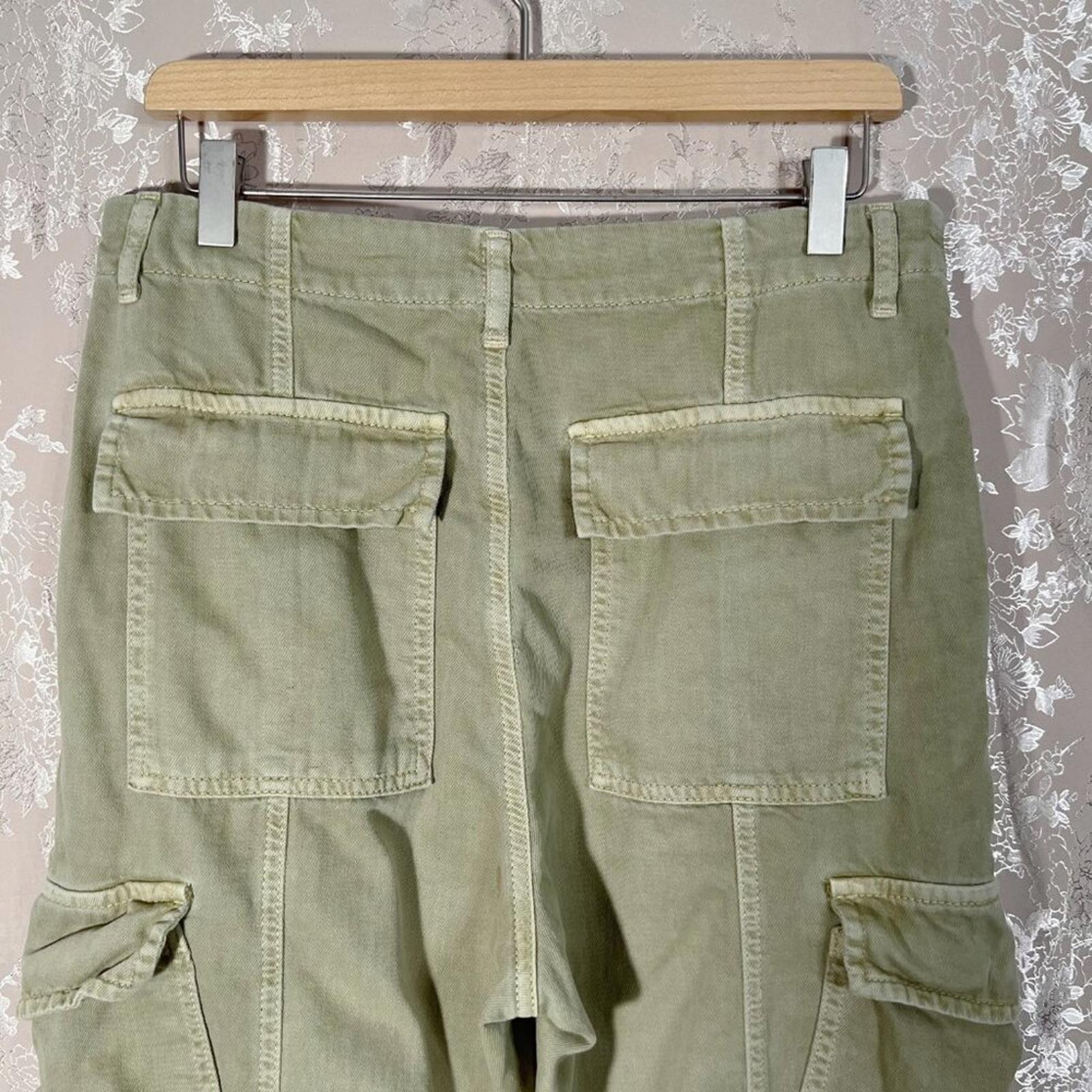 Free People First Light Utility Pant Green Tan Cargo Pants Women's Size 8