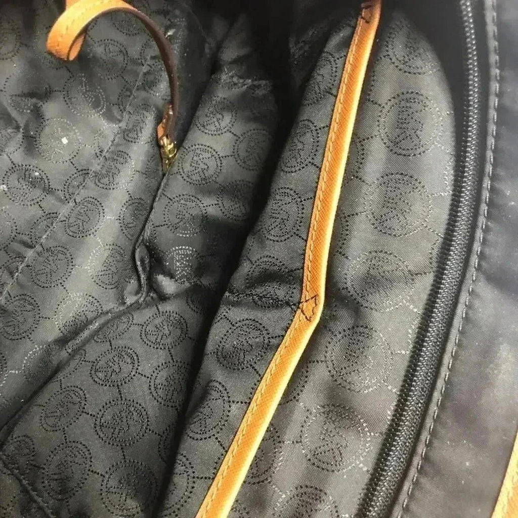 Michael Kors Black Nylon Tote Bag Leather Straps