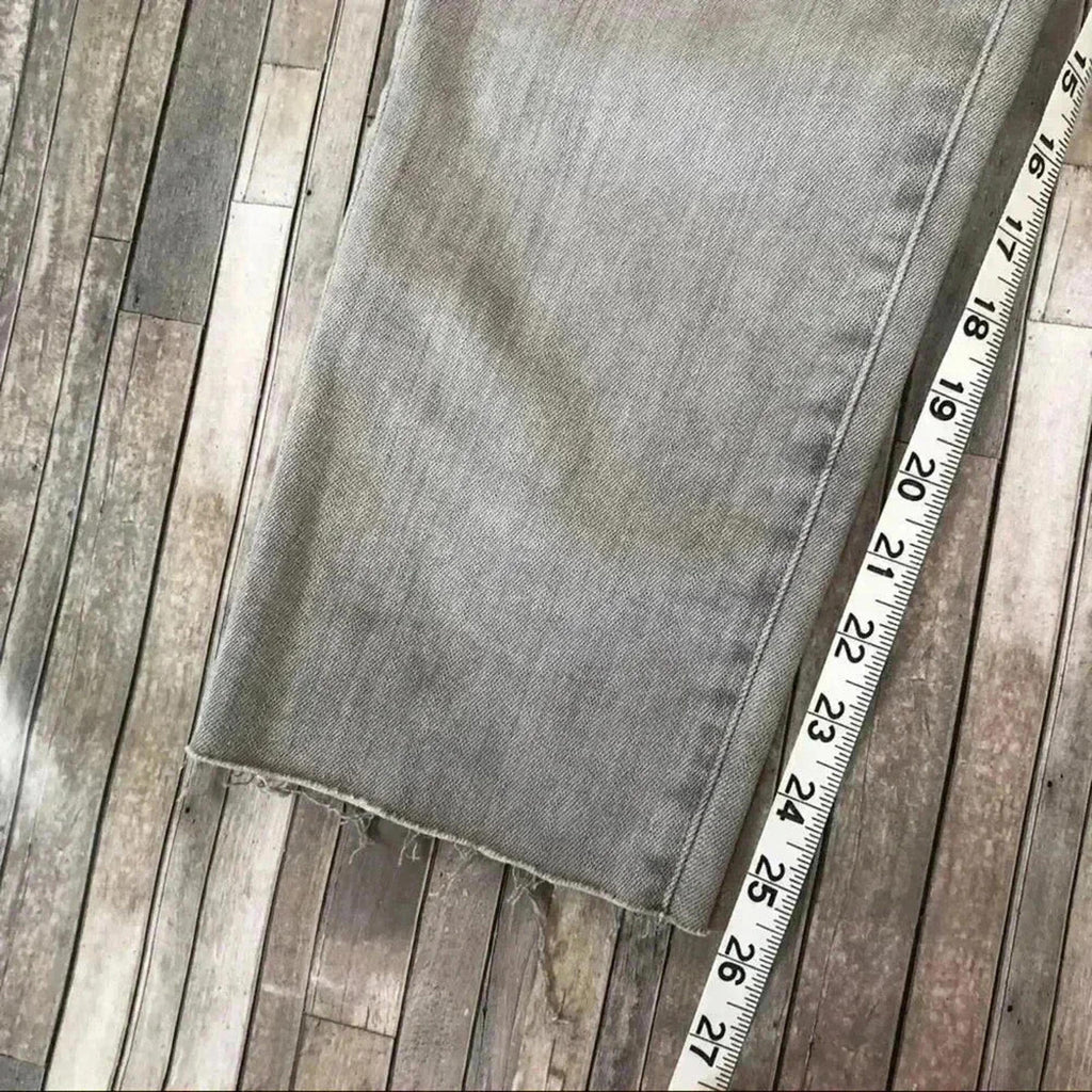 AG Adriano Goldschmied The Isabel Grey High Rise Straight Cropped Jeans Size 30R