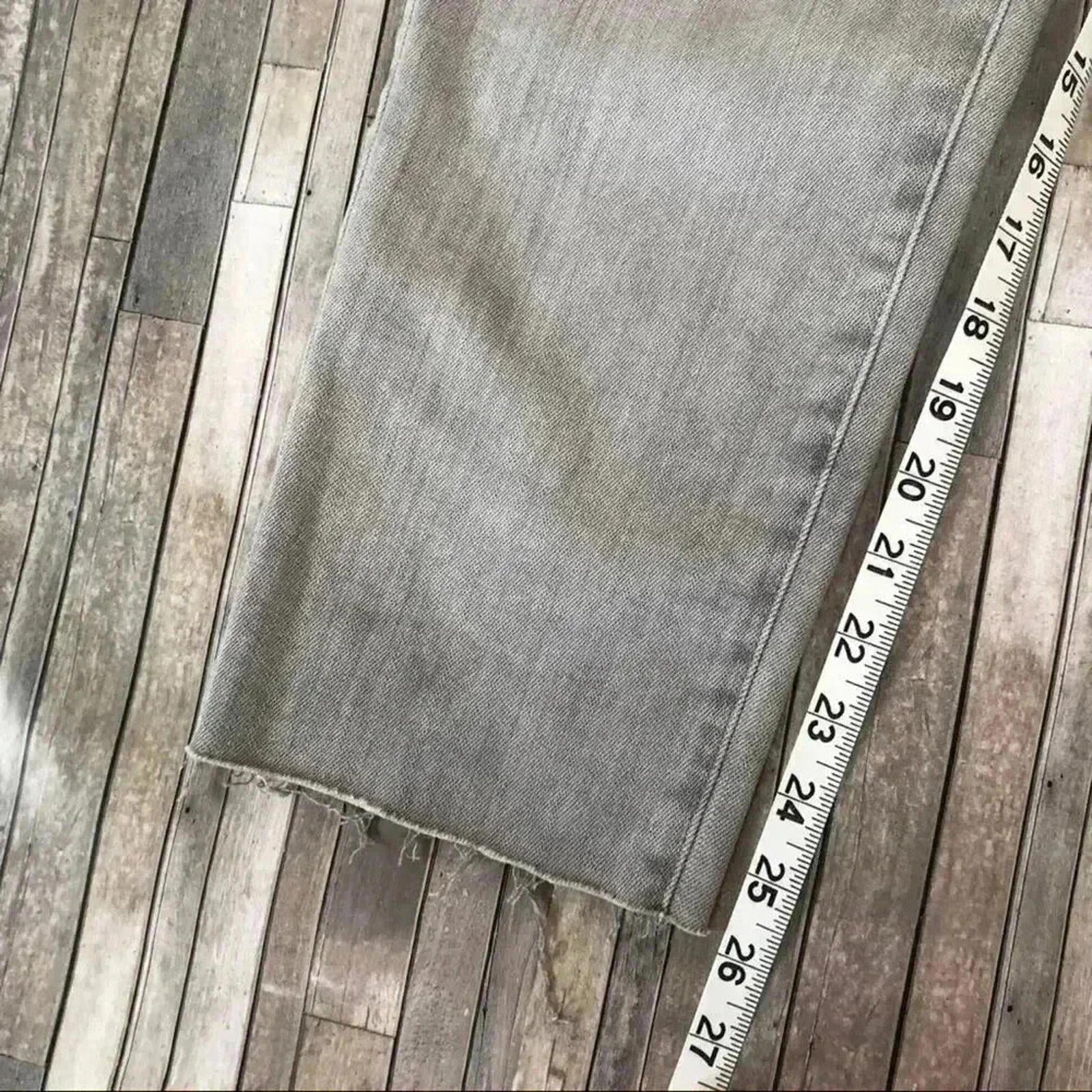AG Adriano Goldschmied The Isabel Grey High Rise Straight Cropped Jeans Size 30R