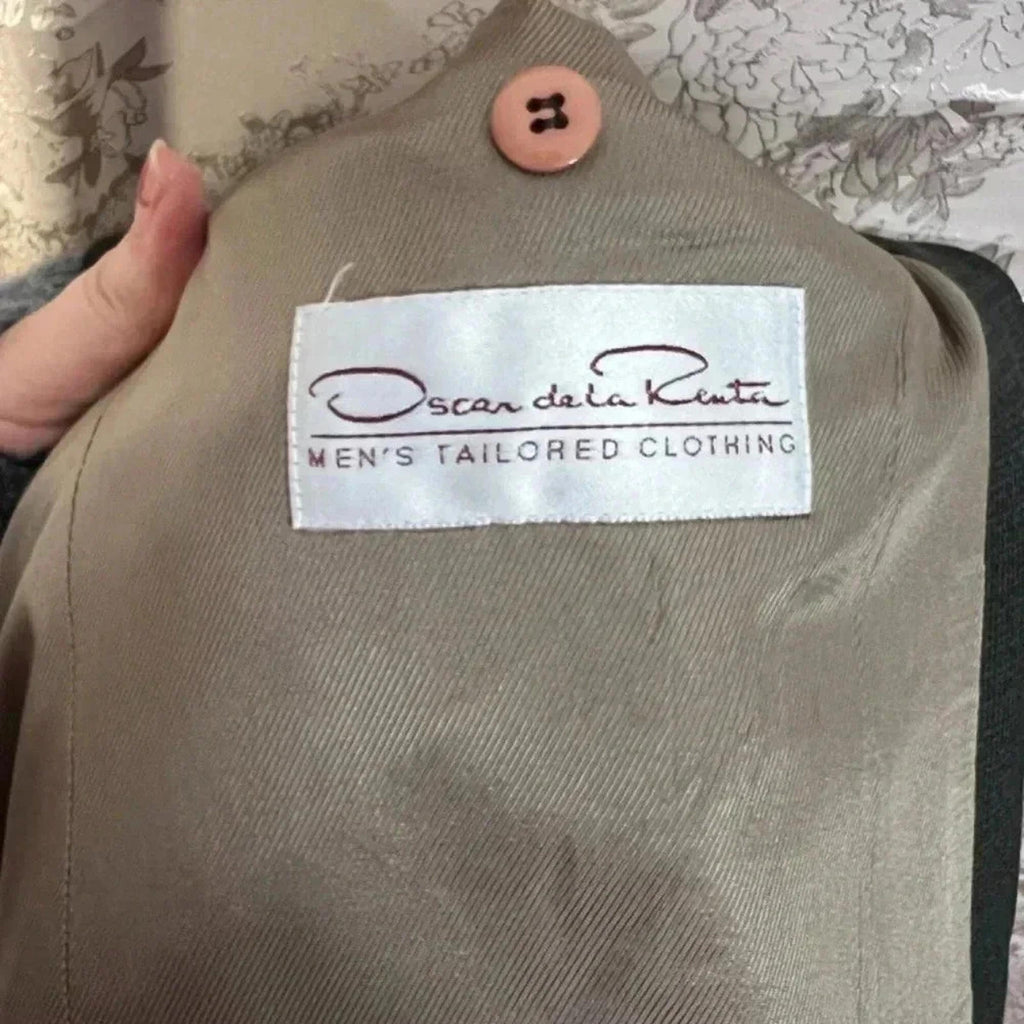 Oscar de la Renta Men's Grey Blazer Sportcoat Size 42L