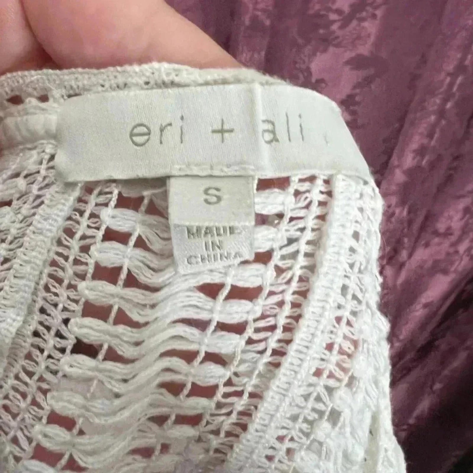 Anthropologie eri + ali White Peasant Blouse Milla Women's Size S