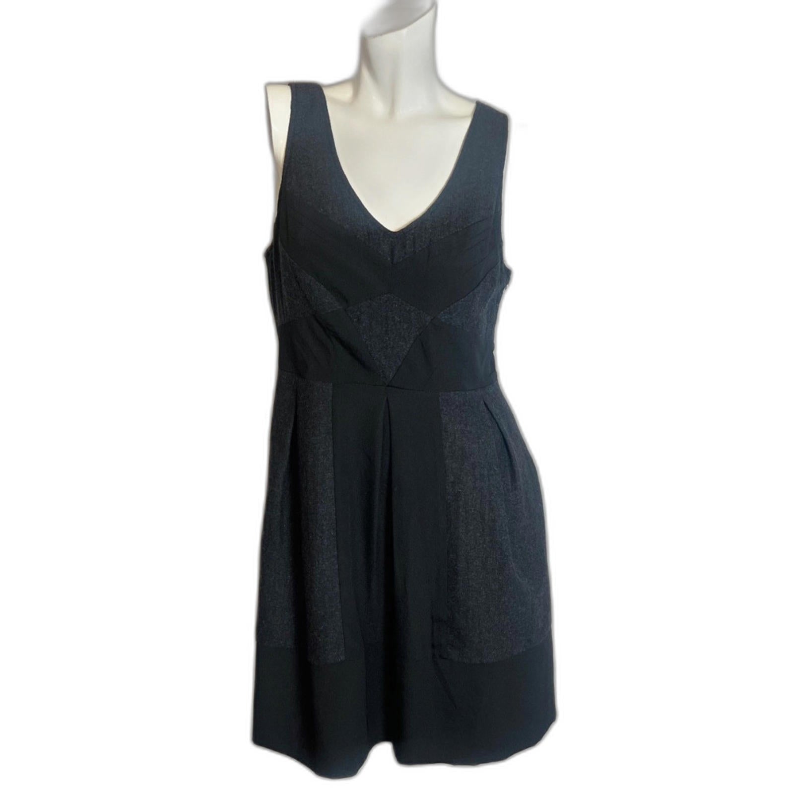 Kimchi Blue Wool Blend Black Charcoal Grey A Line Cocktail Dress Women's Size 8