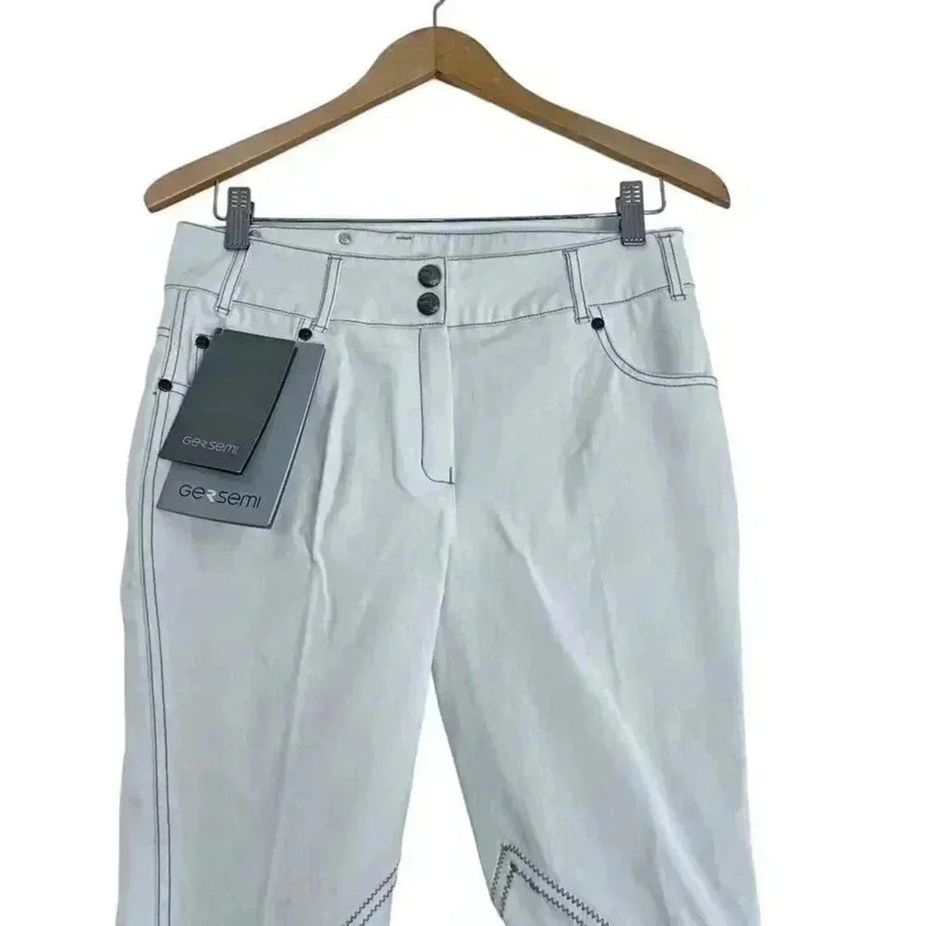 NWT Gersemi Sunna Cloth Knee Patches White Equestrian Pants Women's Size 40