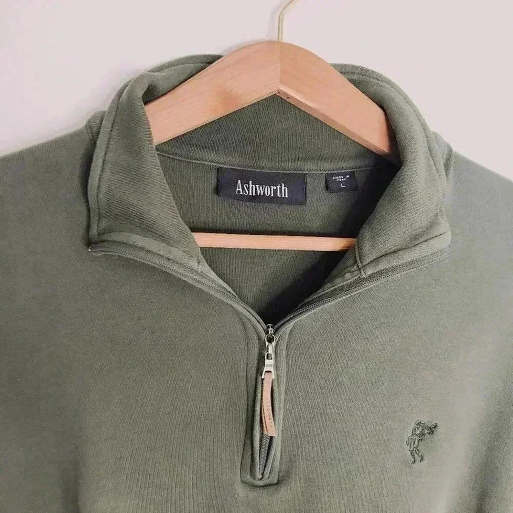 Ashworth Cropped Forest Green Quarter Zip Size L