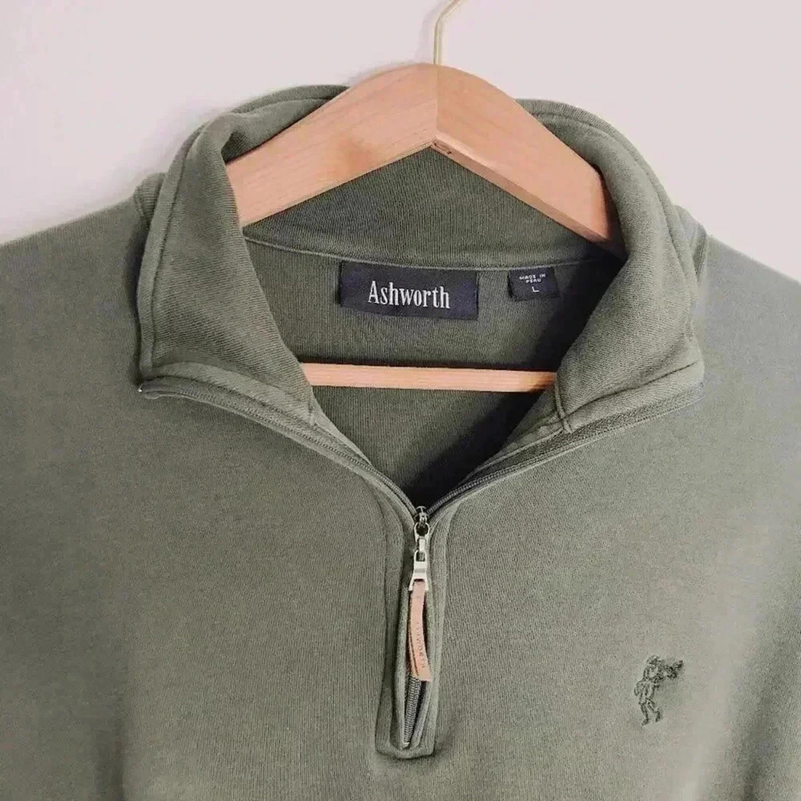 Ashworth Cropped Forest Green Quarter Zip Size L